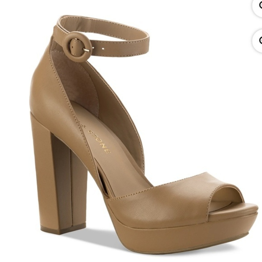 Sun + Stone Reeta Block-Heel Platform Sand